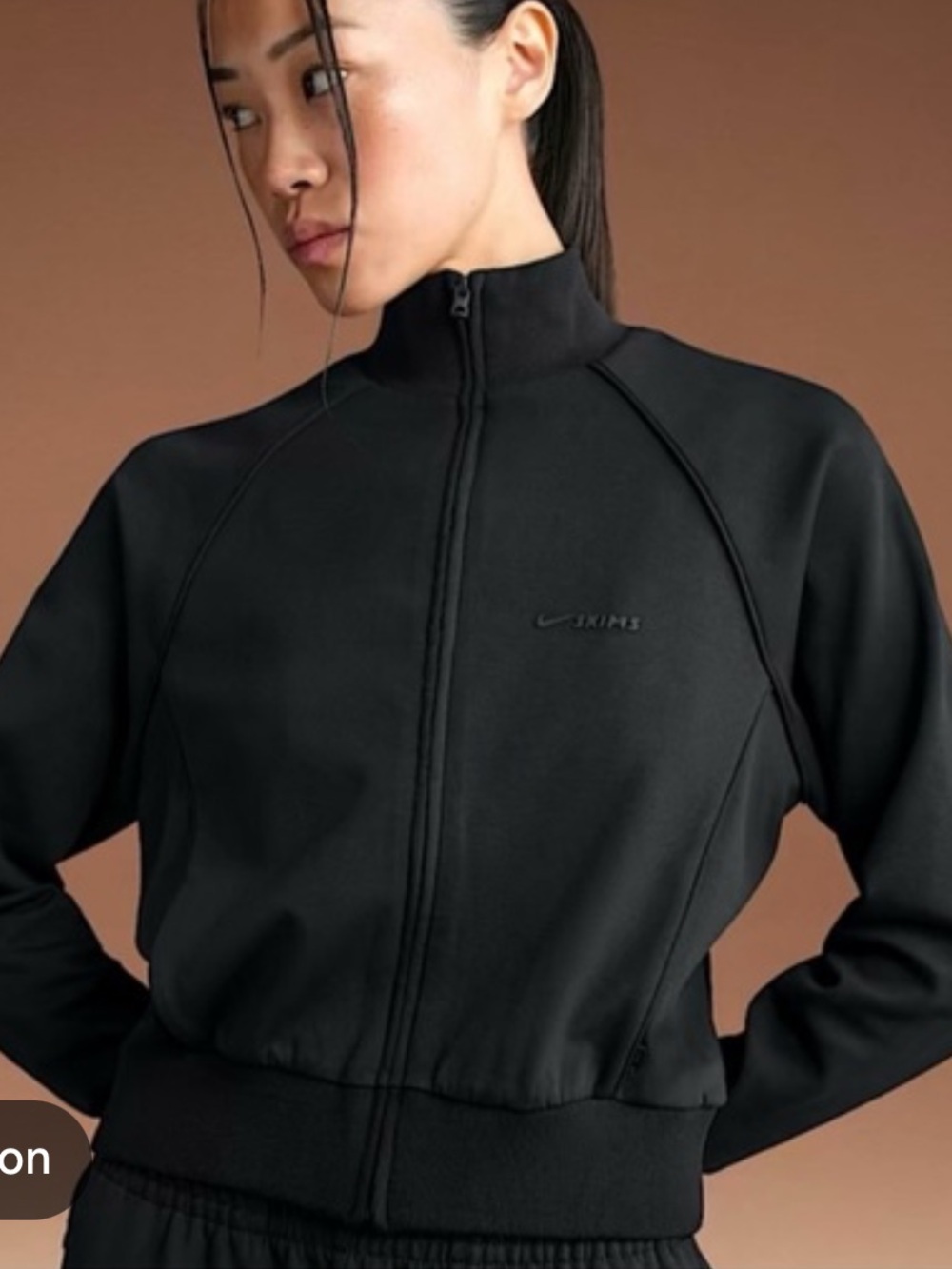 SKIMS NIKE Matte Tricot Bomber Jacket - Black